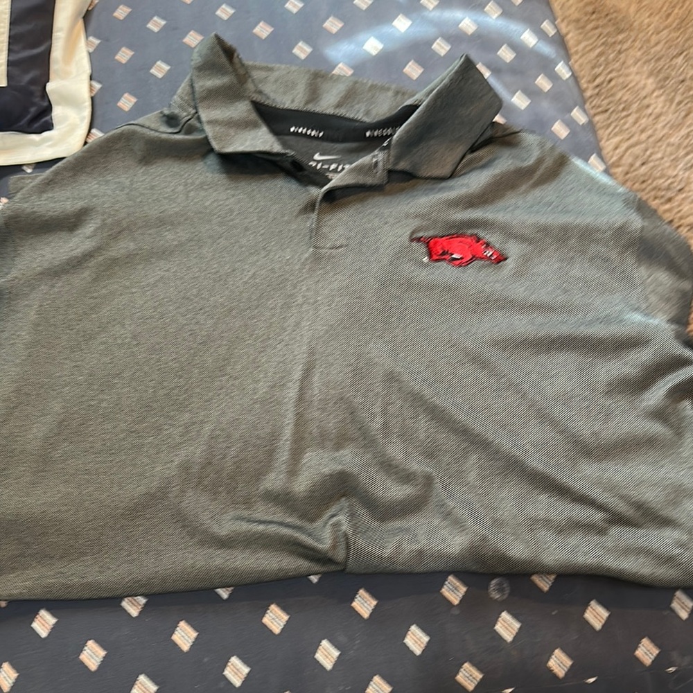 Nike Gray Polo with Red Logo
